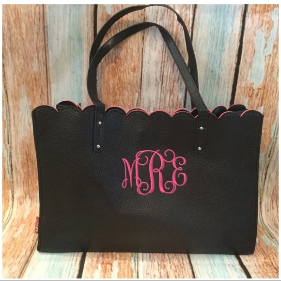 Scallop Fashion Handbag Tote Black - Picture 3 of 6